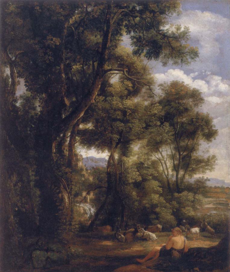 Landscape with goatherd and goats